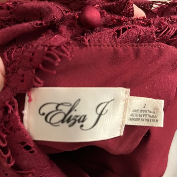 Eliza J Fit and Flare Lace Dress - Pretty Burgundy shade. - Picture 5 of 9